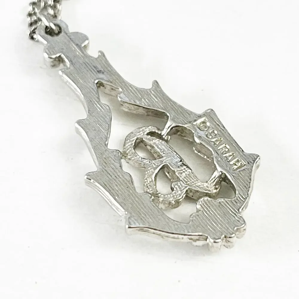Sarah Coventry Personally Yours B Initial Pendant Necklace 1975